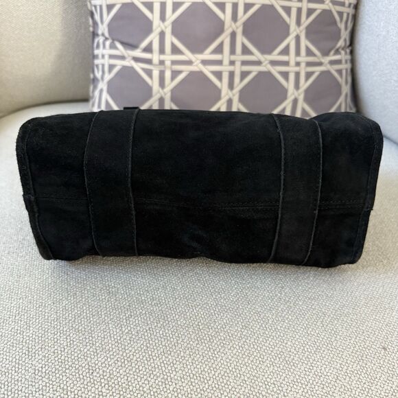 Urban Outfitters Suede Speedy Satchel Crossbody Convertible Leather Black NEW - Picture 3 of 16